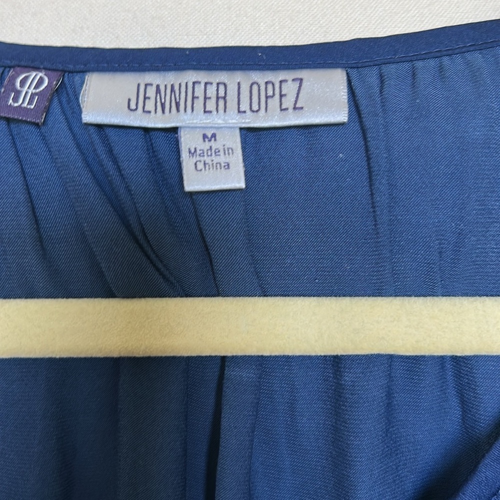 Jennifer Lopez, Long Sleeve Blouse, Size Medium, Dark Blue - Picture 2 of 4